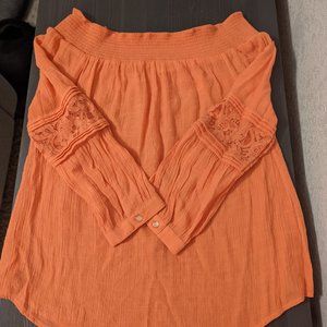 Coral Off the Shoulder Top